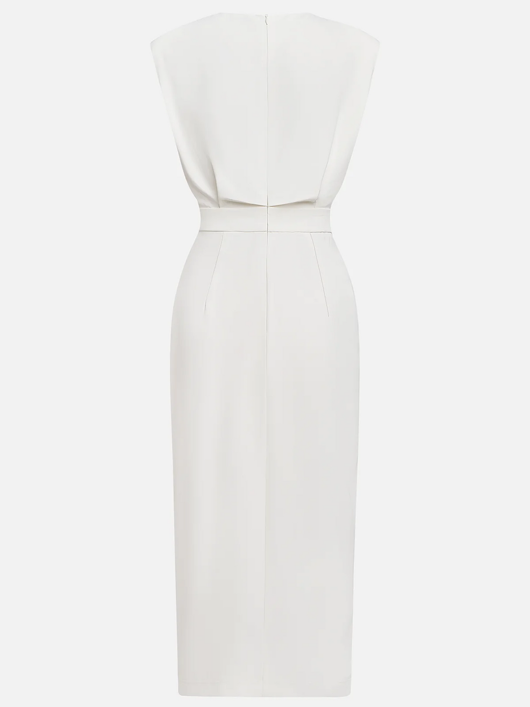 Emma | Ladies Button Detail Sleeveless Midi Dress