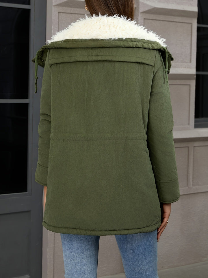 Sylvie - Short Women's Parka with Faux Fur Collar