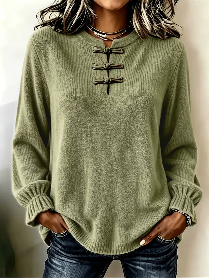 Women's Knit Shirt - High Collar and Relaxed Fit