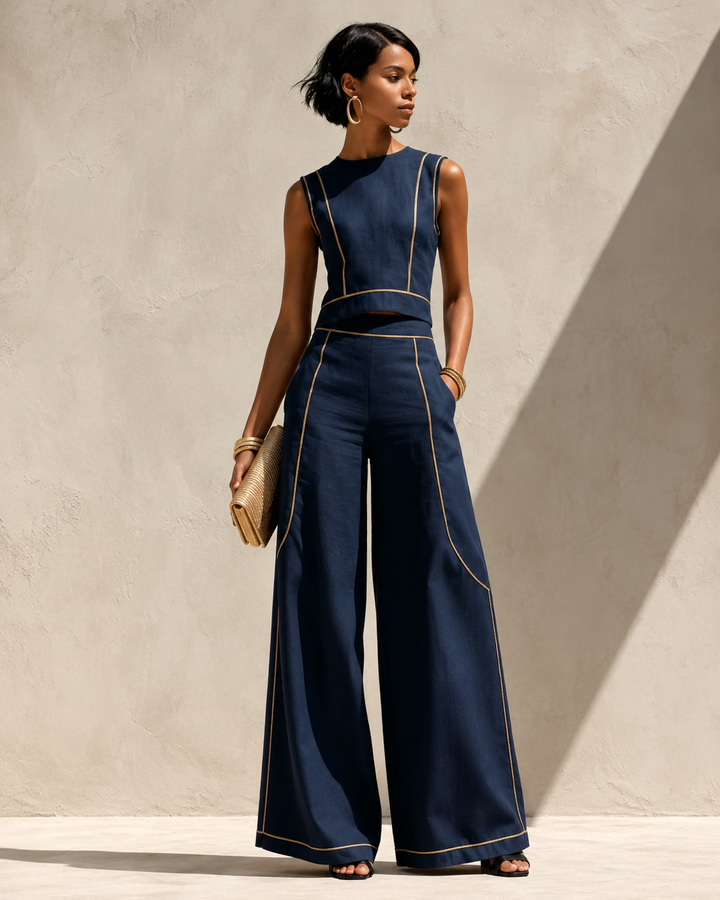Bianca™ | Elegant White Co-ord Set with Wide Legs