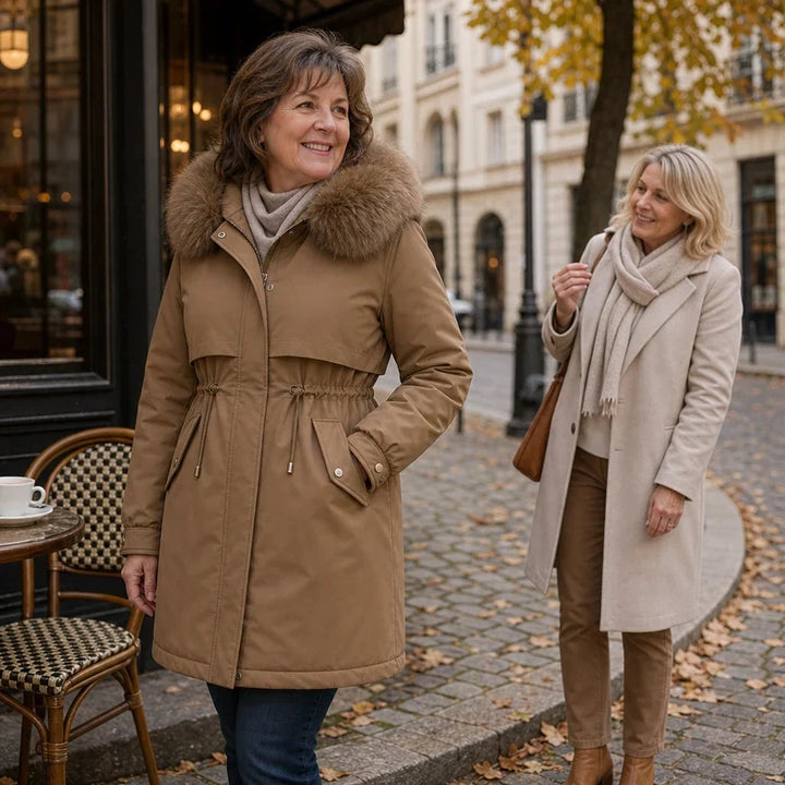 Emma Elegant and Warm Mid-Length Women's Parka, view 9 - Elena Harper