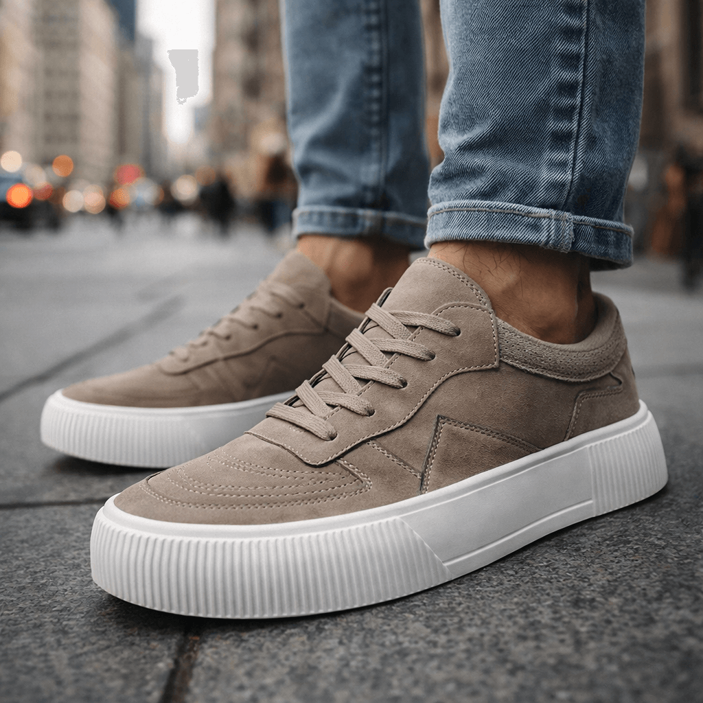 Aurelio Multicolored Suede Sneakers, view 6 - Elena Harper