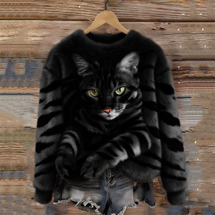 Amélie - Chic Printed Hooded Sweatshirt