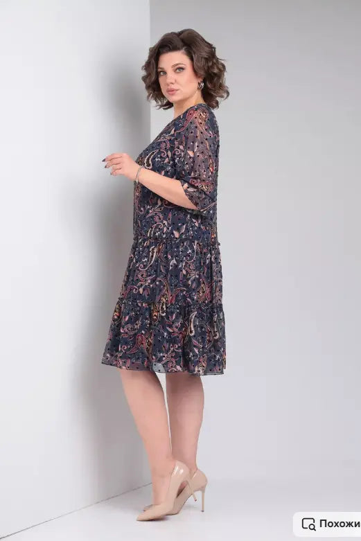 Harlee Airy Printed Dress for Sunny Days, view 8 - Elena Harper
