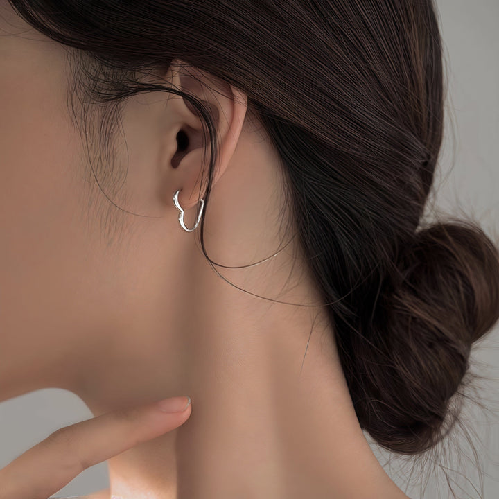 Golden Heart Stainless Steel Earrings