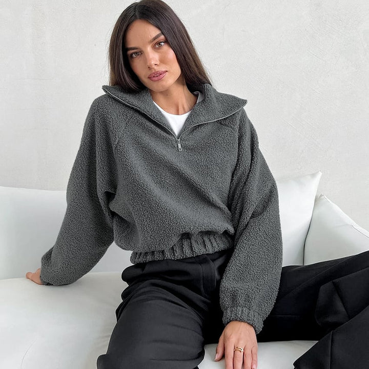 Women's Fleece Textured Jacket - Ervaya