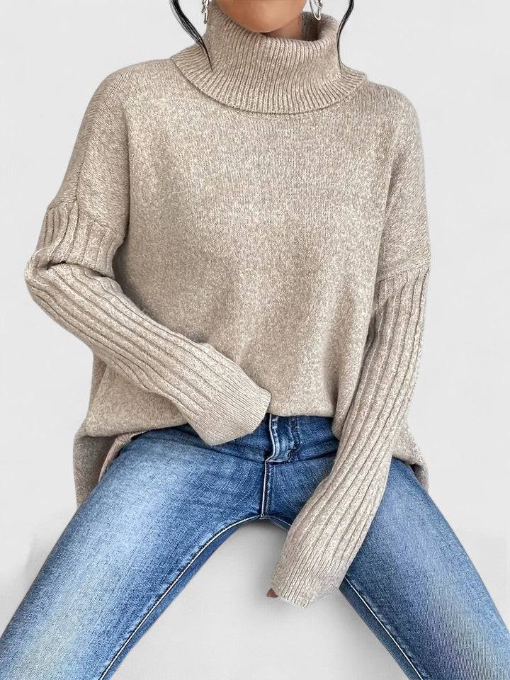 Keiralyss™ Emma & Rose Cape Town comfortable sweater in soft knit, shown in a cozy, relaxed fit with long sleeves and a round neckline.