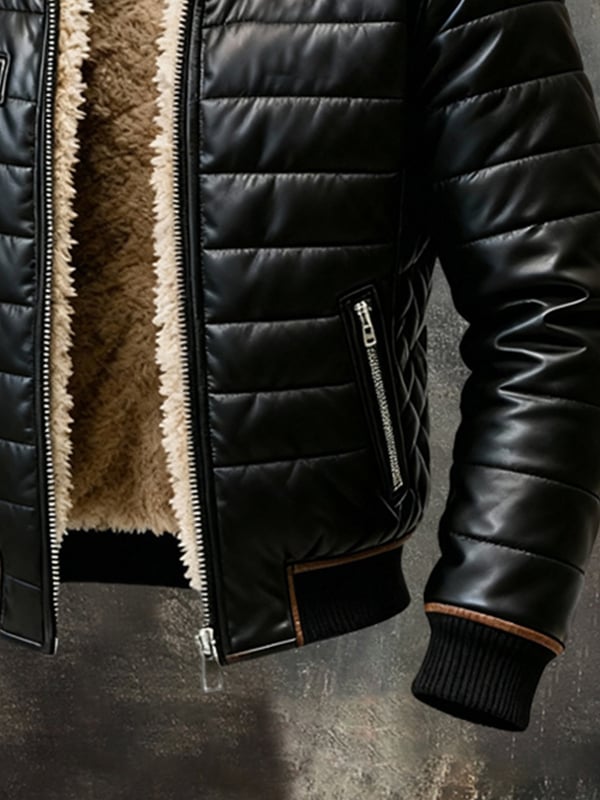 Griezmann Vintage Outdoor Jacket with Soft Leather, view 3 - Elena Harper