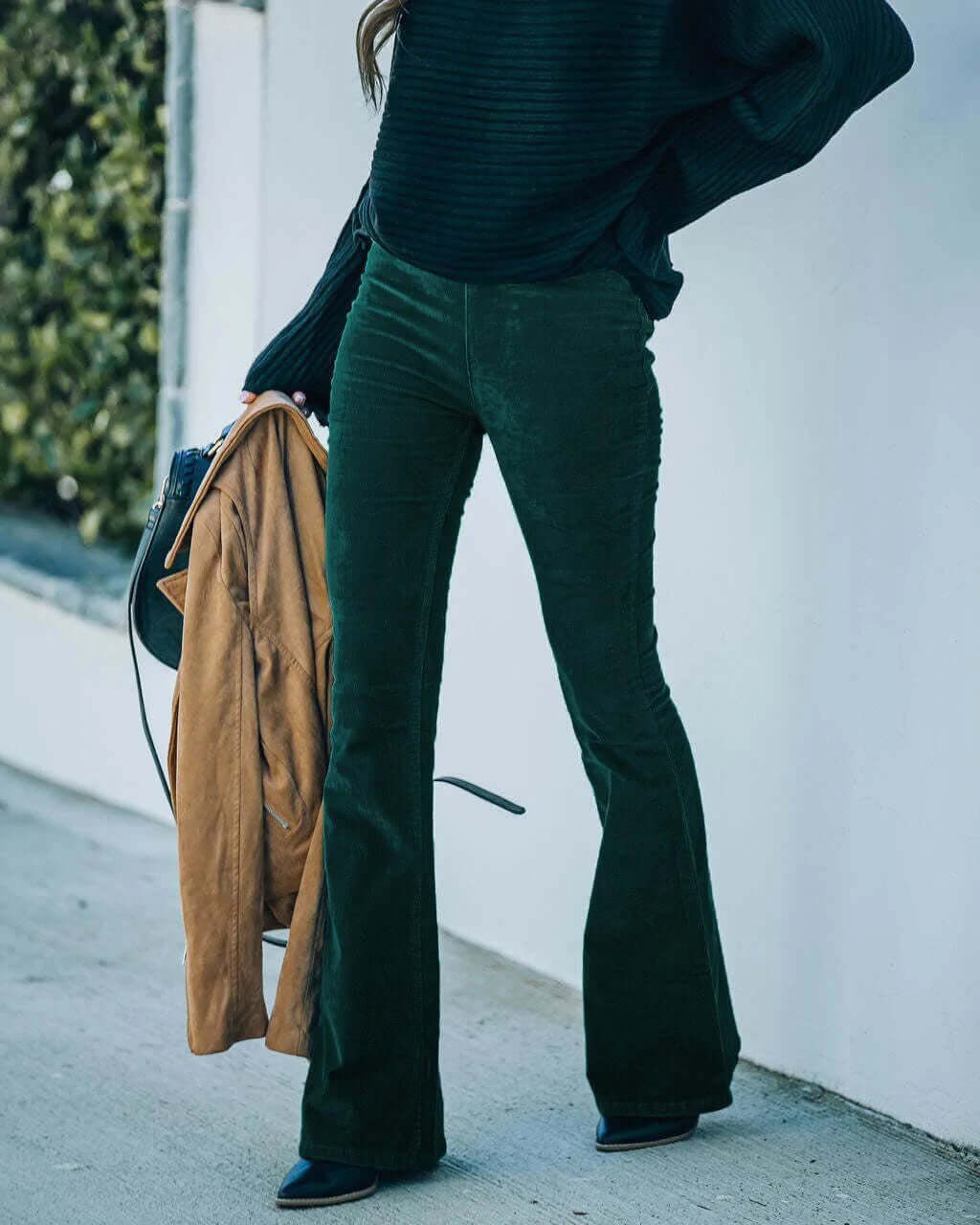 High-Waisted Flared Trousers
