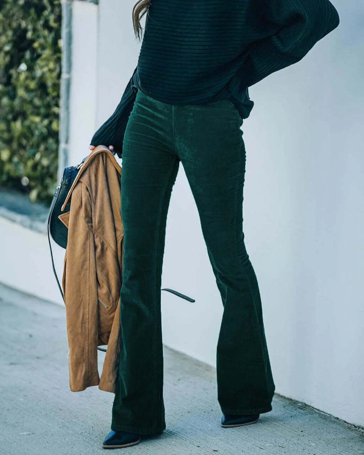 High-Waisted Flared Trousers