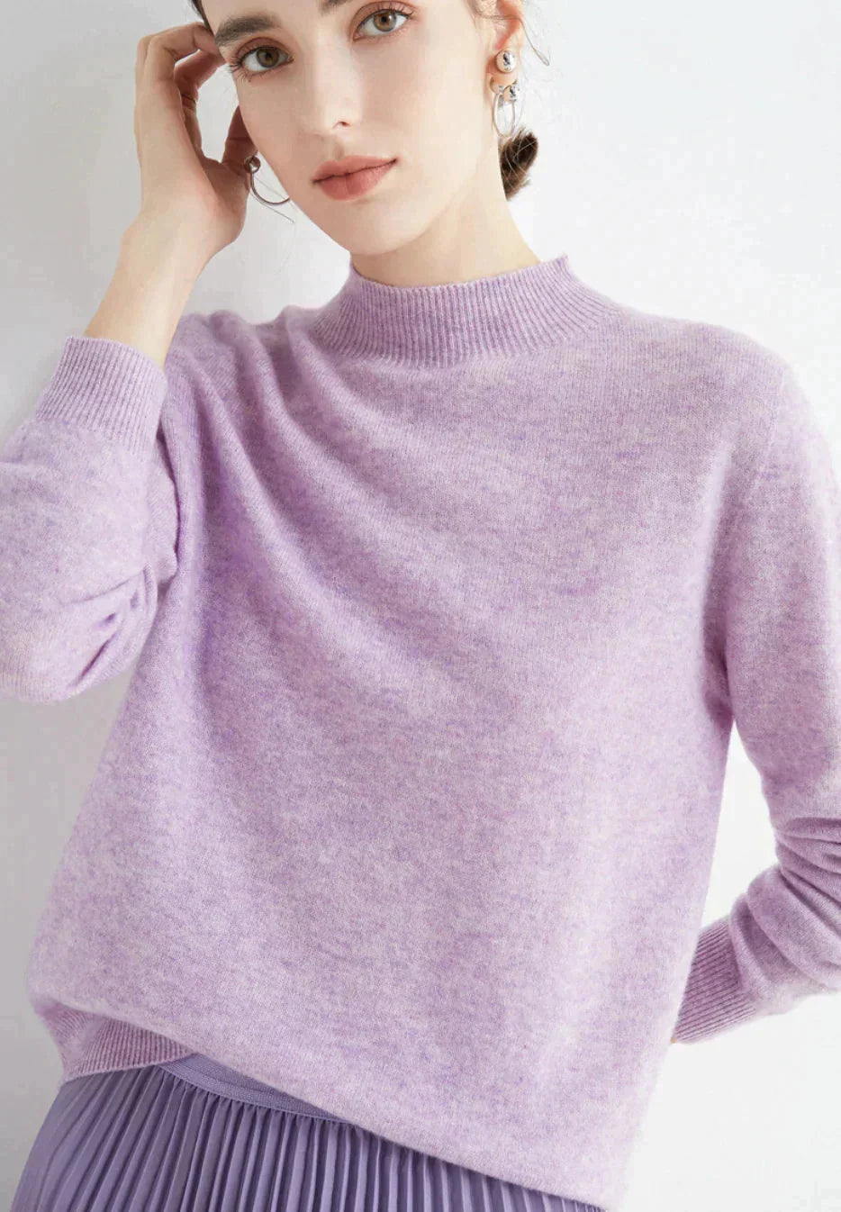 Clara Soft and Elegant Women's Cashmere Sweater, view 8 - Elena Harper