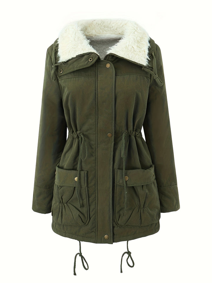 Sylvie - Short Women's Parka with Faux Fur Collar