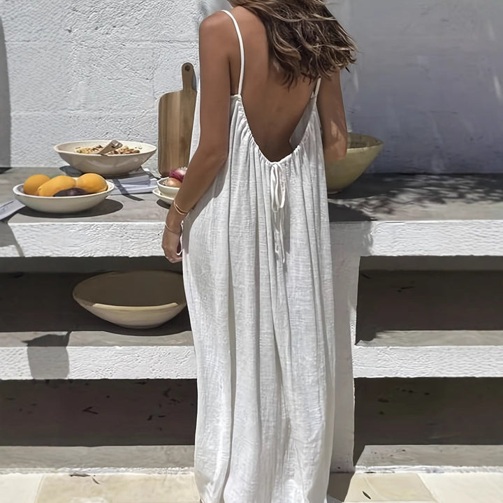 Women’s Backless Loose Fit Long Homewear Dress