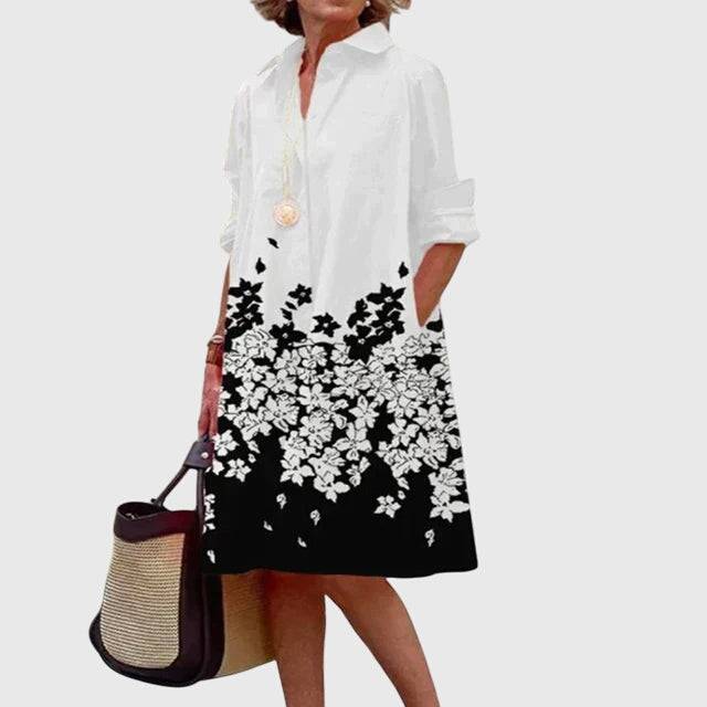 Emma & Rose Cape Town Paige elegant dress with stylish pockets, shown in a close-up of the dress fabric and pocket details.