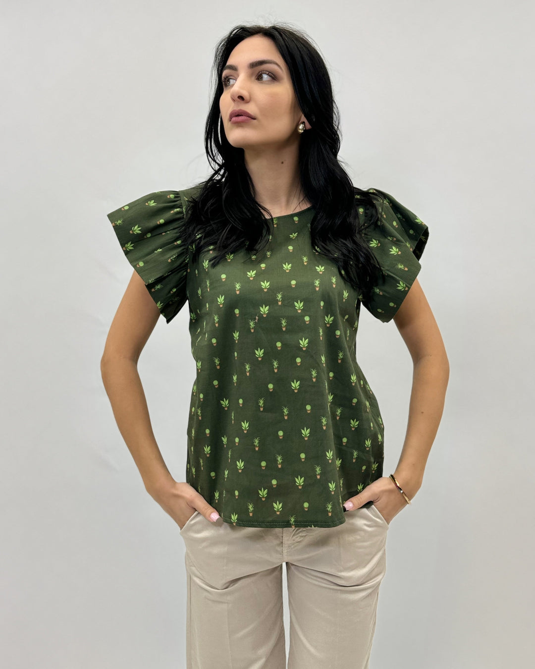 Yana™  |  soft luxurious fabrics Top Plant Print