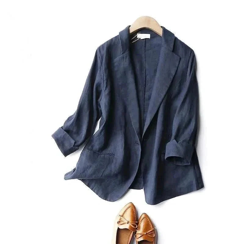 Alena Elegant and Airy Linen Blazer, view 3 - Elena Harper