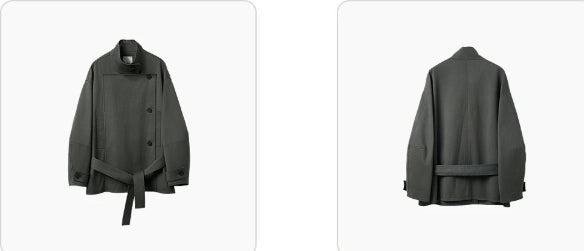 Women's Crossed Jacket with High Collar – Elegant Fitted Style Small Size