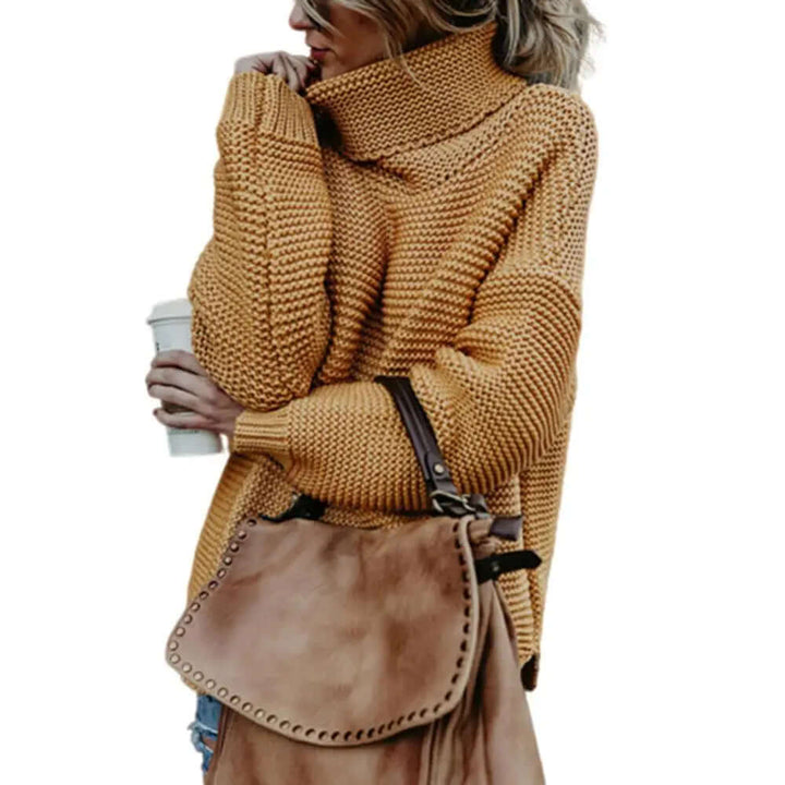 Women's Loose Roll Neck Sweater, view 7 - Elena Harper
