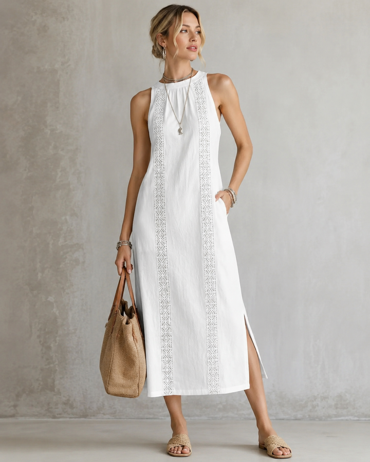 Irene™ | Elegant Sleeveless Belly-Covering Midi Dress