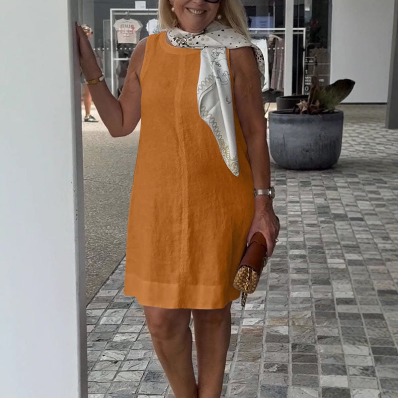 Amie Airy Summer Dress with Round Neckline, view 5 - Elena Harper