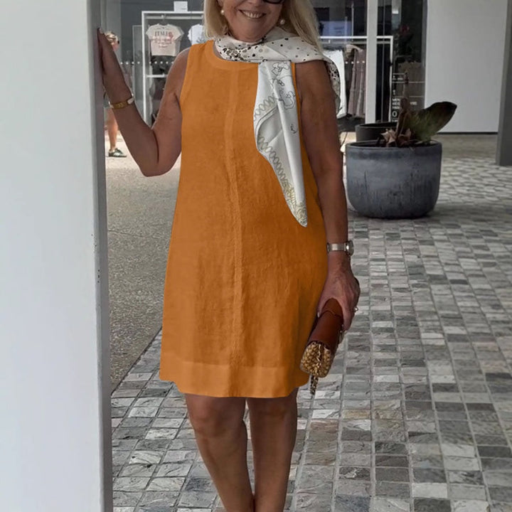 Amie Airy Summer Dress with Round Neckline, view 5 - Elena Harper