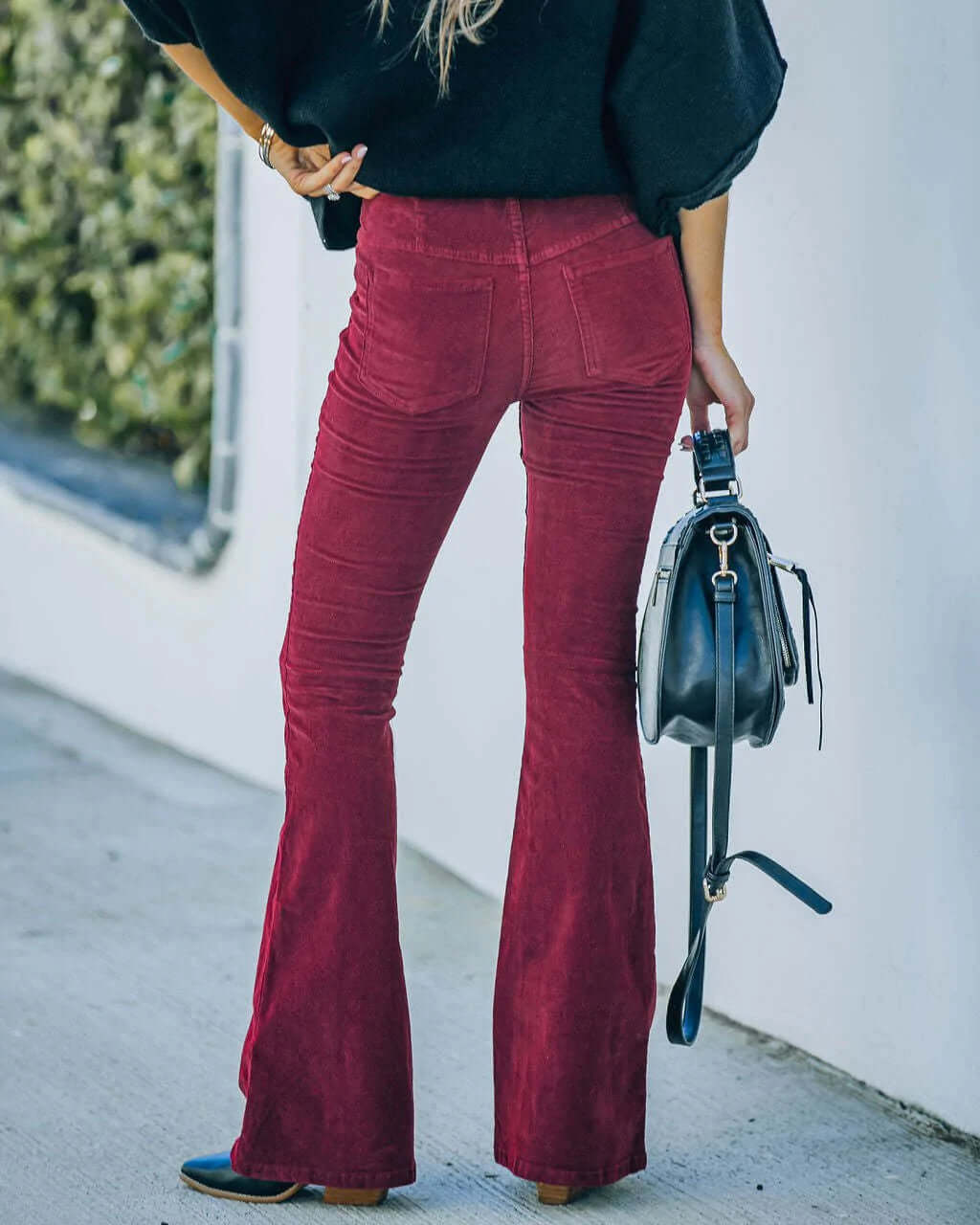 High-Waisted Flared Trousers