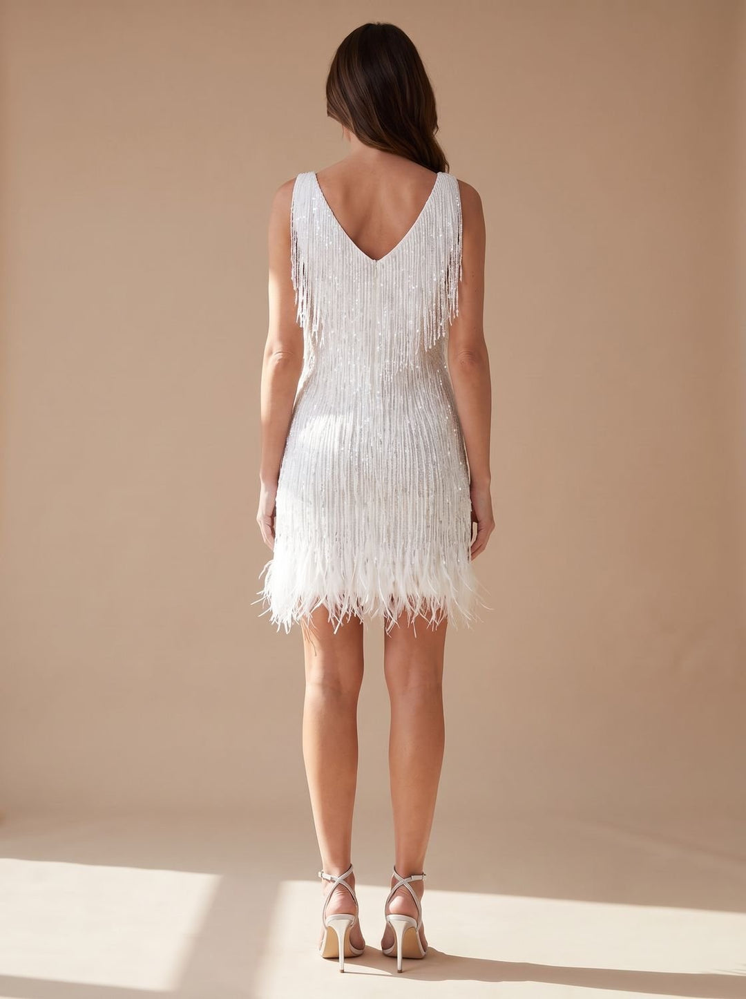 Sofia | Shimmering Sequin Party Dress with Movable Fringe Hem