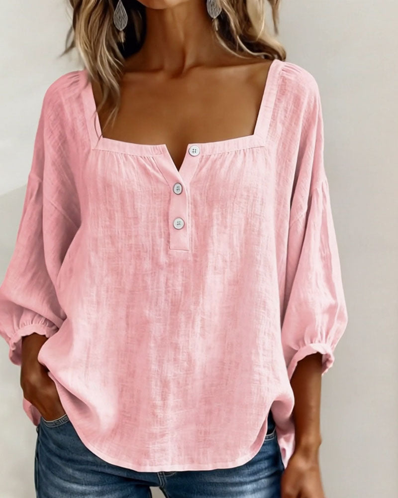 BLOUSE WITH SQUARE NECKLINE FOR WOMEN