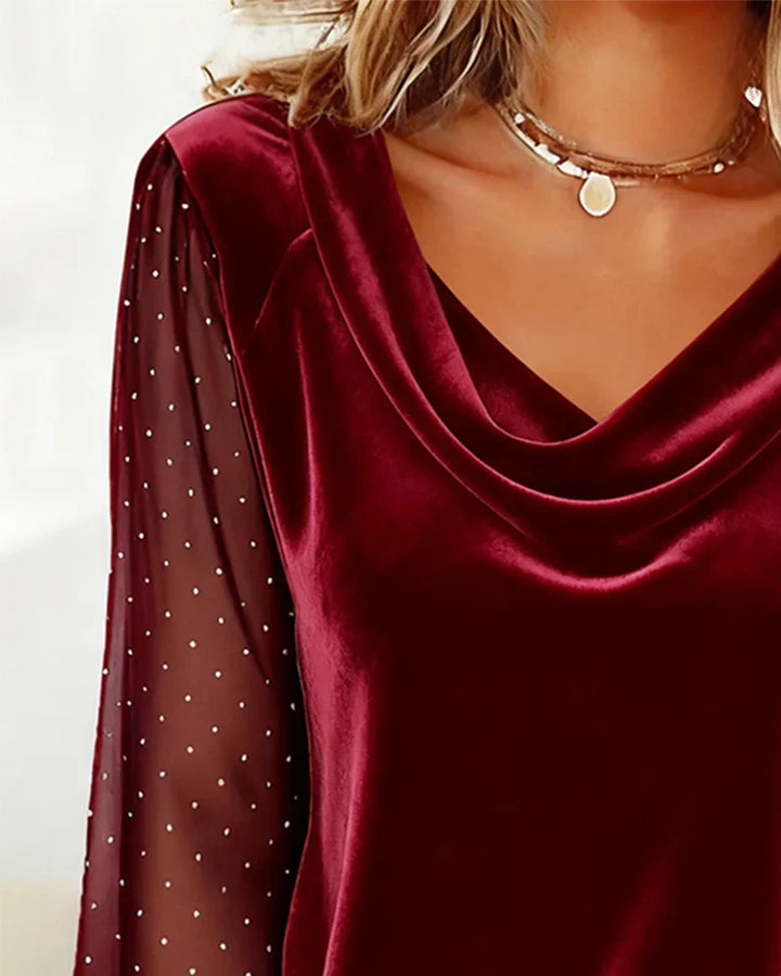 Nyra™ | Elegant Draped Blouse Top