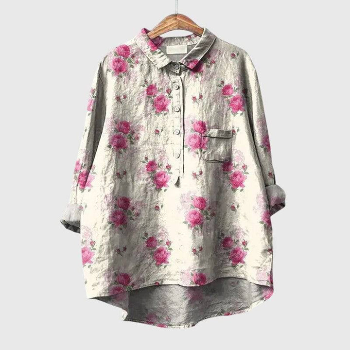 Elegant Emma & Rose Cape Town Elly™ blouse with intricate lace details and classic fit, displayed on a mannequin.