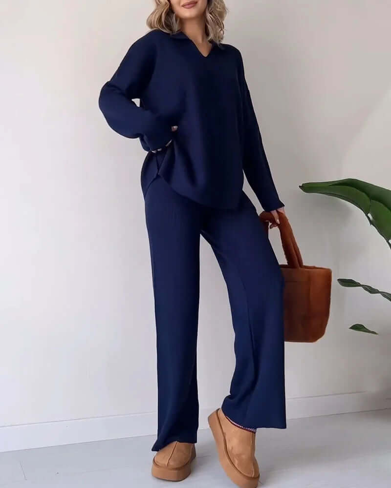 Women's Ribbed Knit Loungewear Set