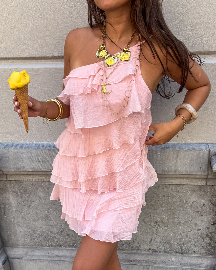 Women's Tailored Dress – Asymmetrical Design, Suitable for Spring and Summer