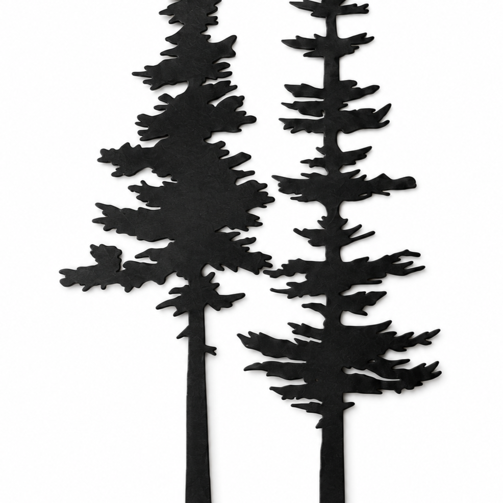 Duskgrove Dimensional Pine Trees Metal Wall Art - Elena Harper