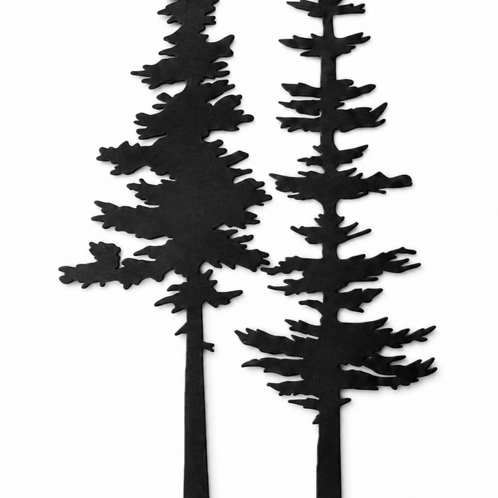 Duskgrove Dimensional Pine Trees Metal Wall Art - Elena Harper