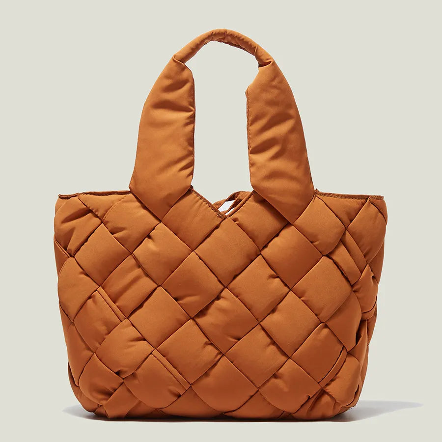 Quilted Canvas Shopper Bag for Women - Sara
