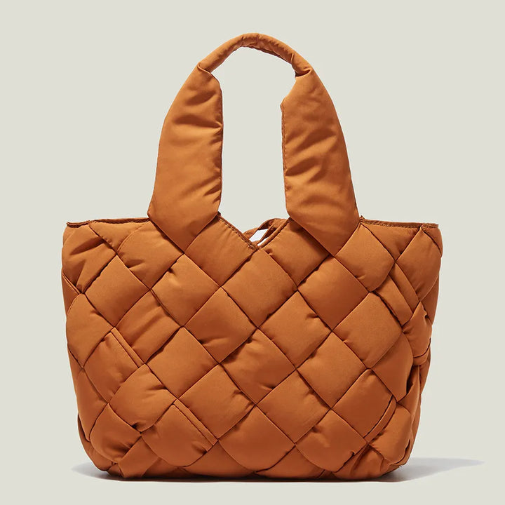 Quilted Canvas Shopper Bag for Women - Sara