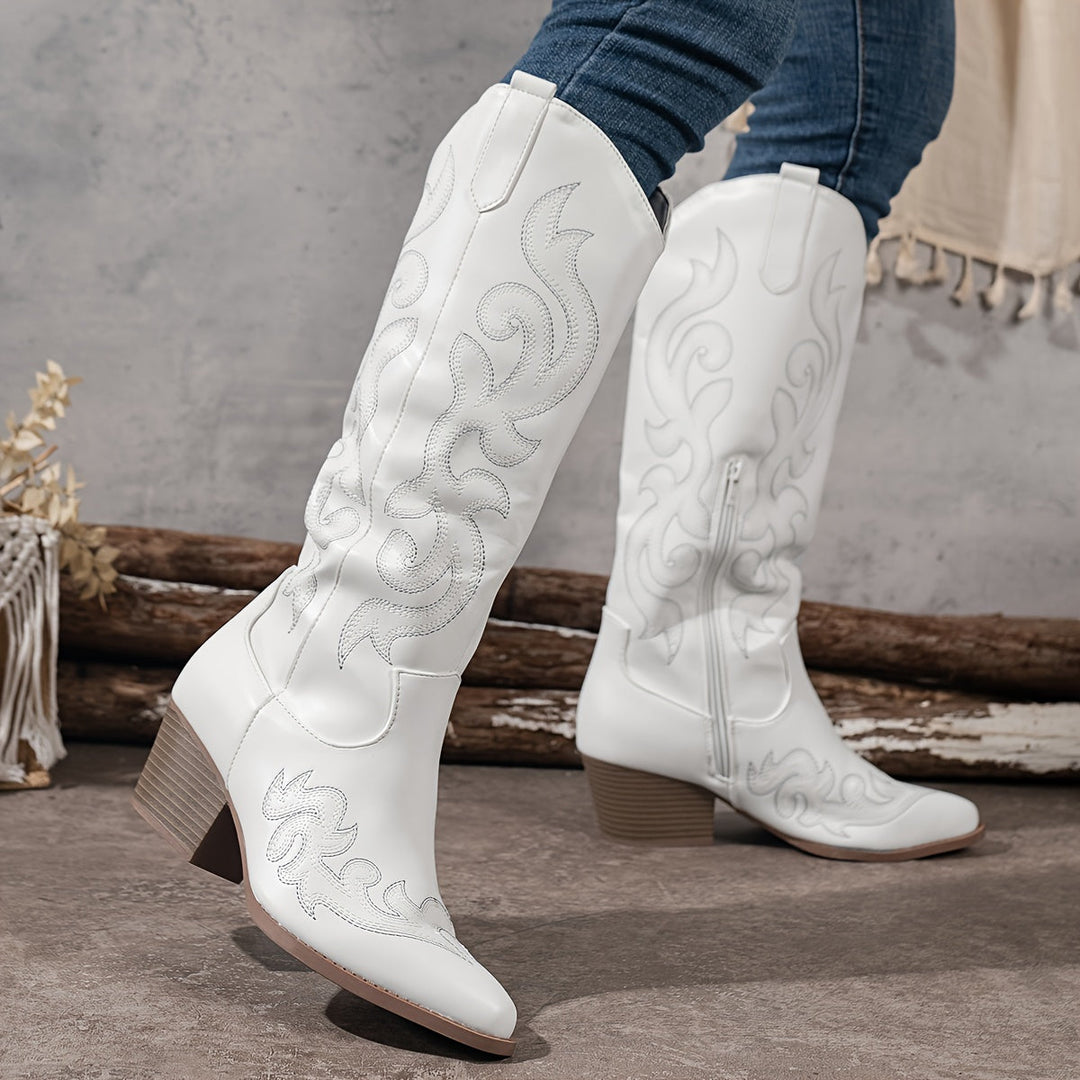 Elisa | Classic Western Cowboy Boots with Comfortable Calf Width