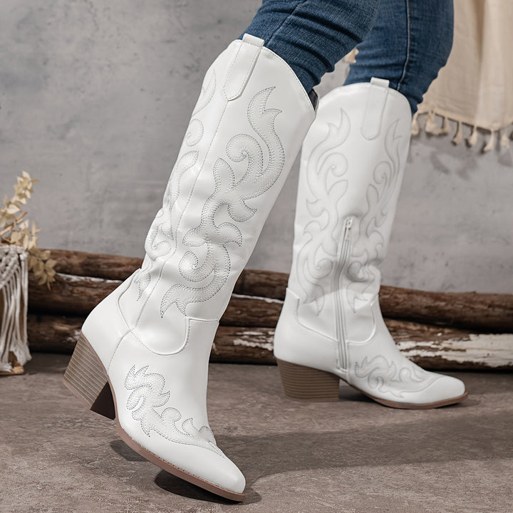 Elisa | Classic Western Cowboy Boots with Comfortable Calf Width