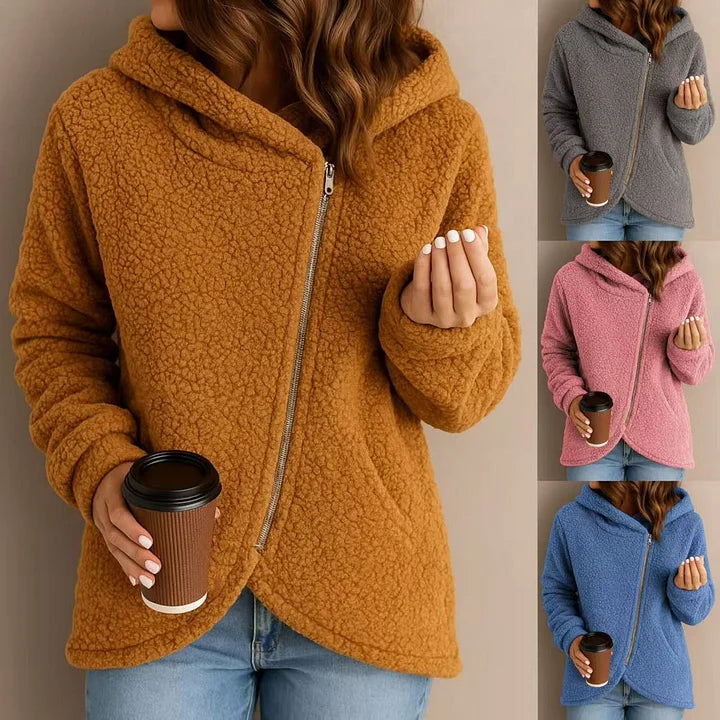 Wendie - Cozy Sherpa Fleece Zip Hoodie