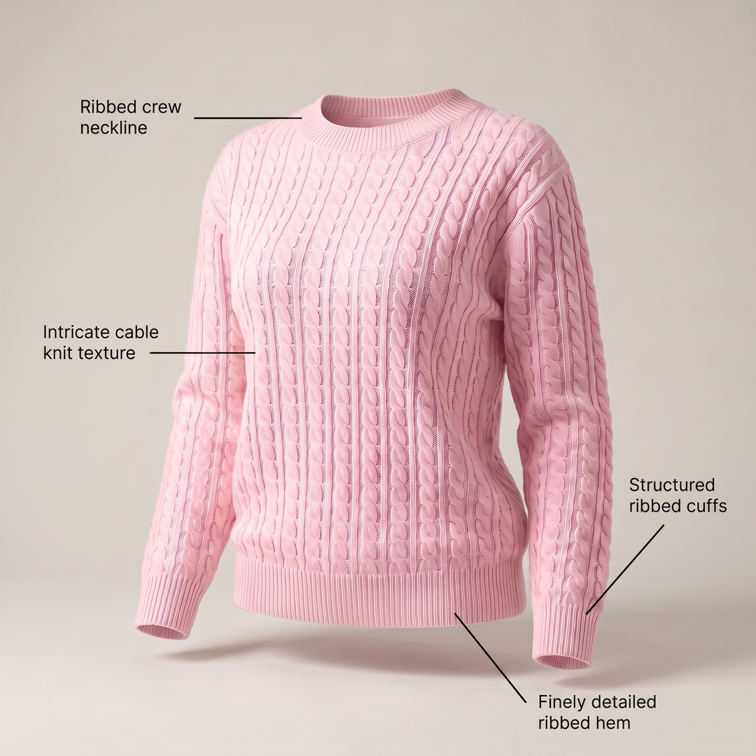 Christina | Soft and Timeless Women's Knit Sweater with Cable Pattern