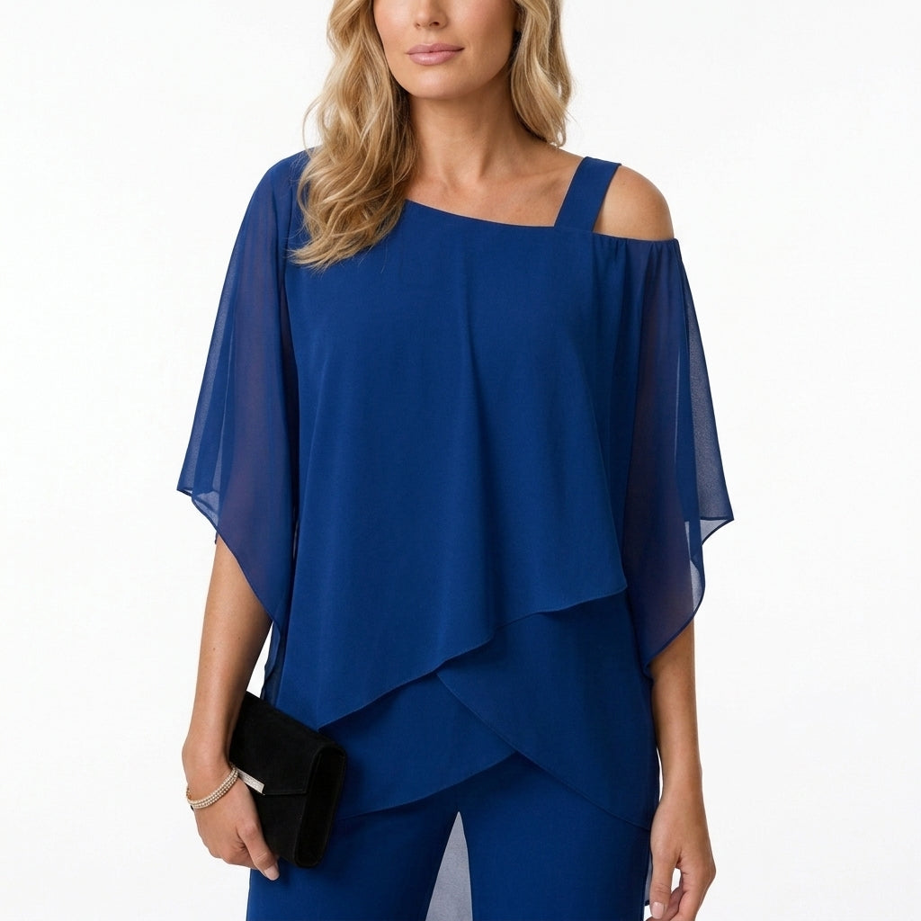 Blue Evening Two Piece Set Elegant Formal Co Ord Occasion