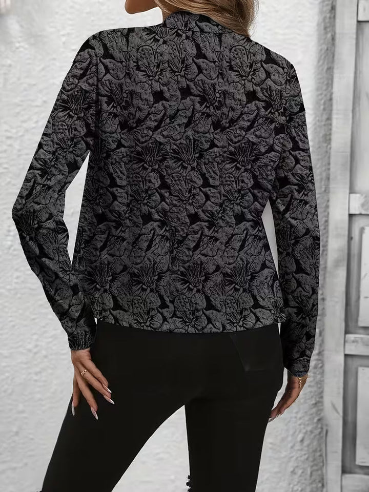 Women's Floral Blazer with Structured Collar
