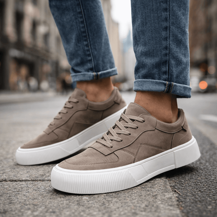 Aurelio Multicolored Suede Sneakers, view 2 - Elena Harper