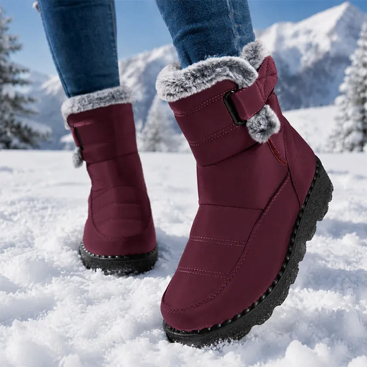 Adina Plush Trim Winter Ankle Boots - Elena Harper