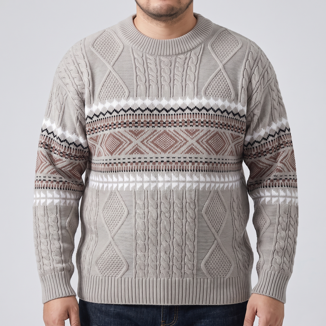 Matthias | Nordic Knit Sweater with Bold Cable Pattern