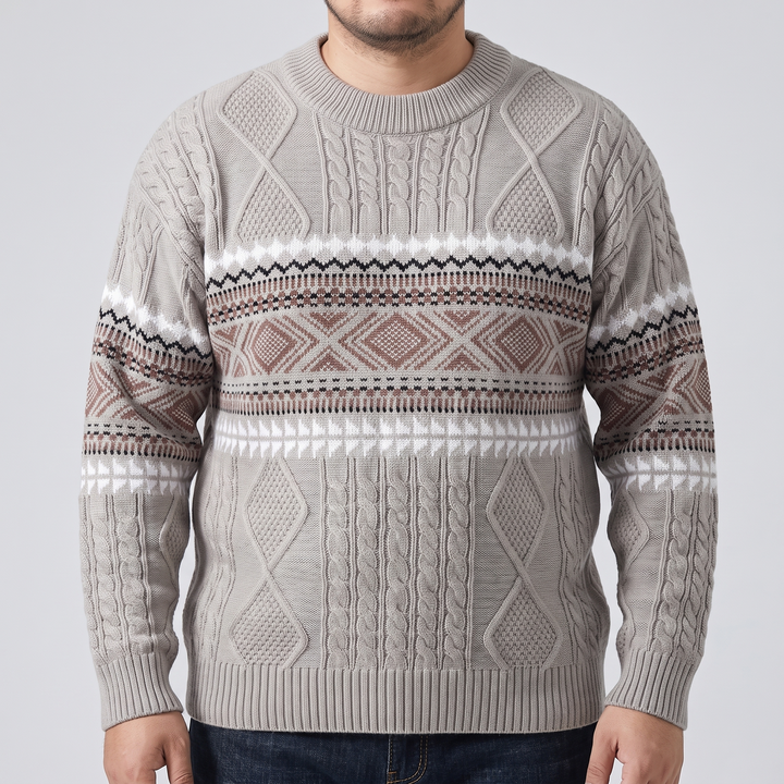 Matthias | Nordic Knit Sweater with Bold Cable Pattern