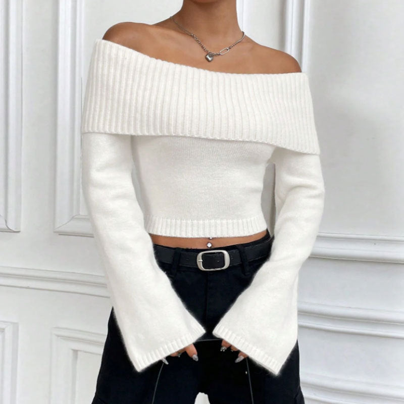 Women’s Off-Shoulder Sweater - Fitted and Trendy