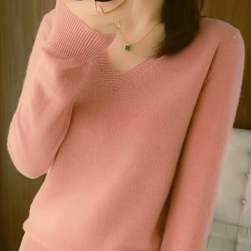 Selene Soft V-Neck Sweater - Elena Harper