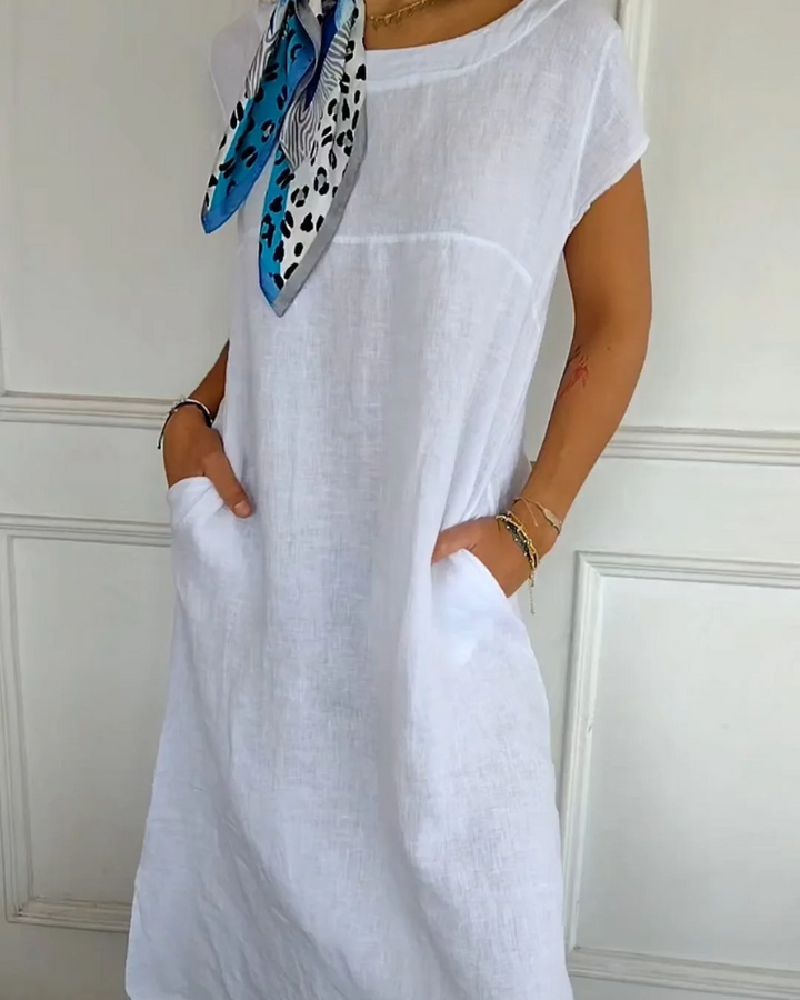 Brenna | Women's Dress with Pockets and Short Sleeves