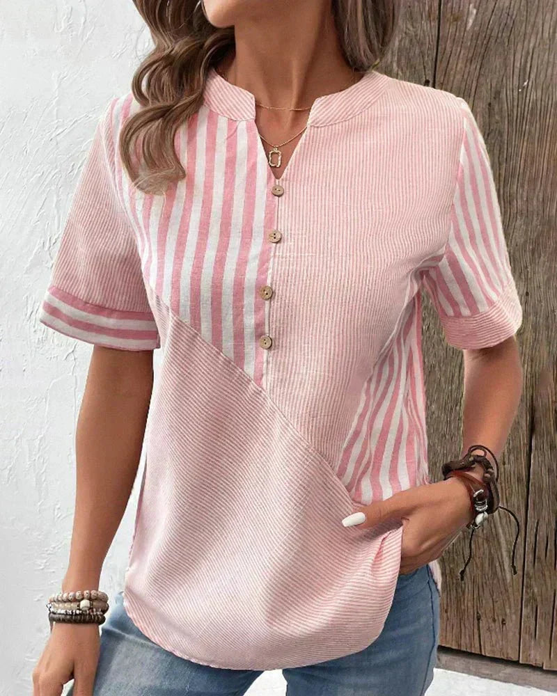 Lila Soft Striped Blouse - Elena Harper